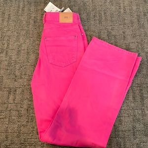 Pink Zara straight leg jeans